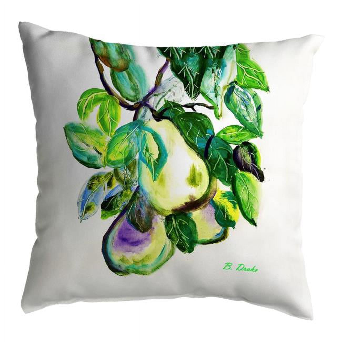 12 x 12 in. Hanging Pears Non-Corded Pillow - Small