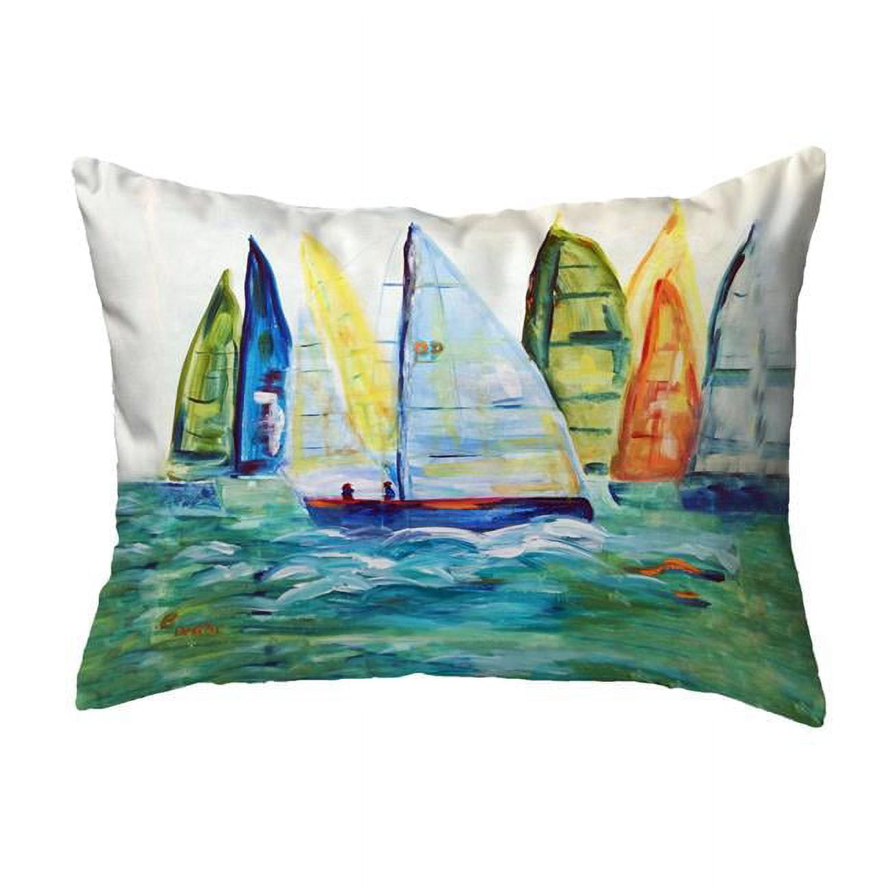 11 x 14 in. Betsys Sailboats Non-Corded Pillow - Small