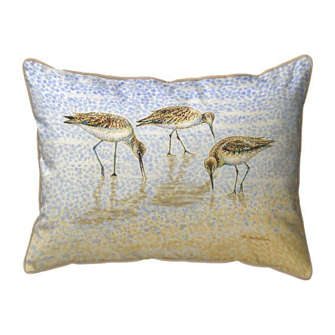 20 x 24 in. Willet Sandpipers Feeding Zippered Pillow - Extra Large
