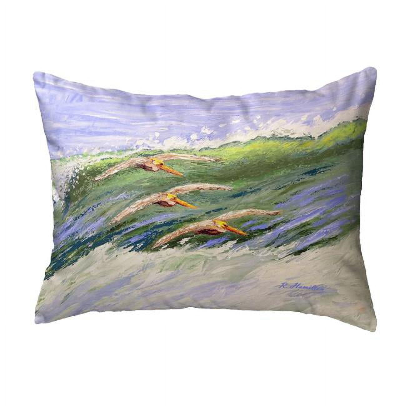 16 x 20 in. Pelicans Cruising No Cord Pillow