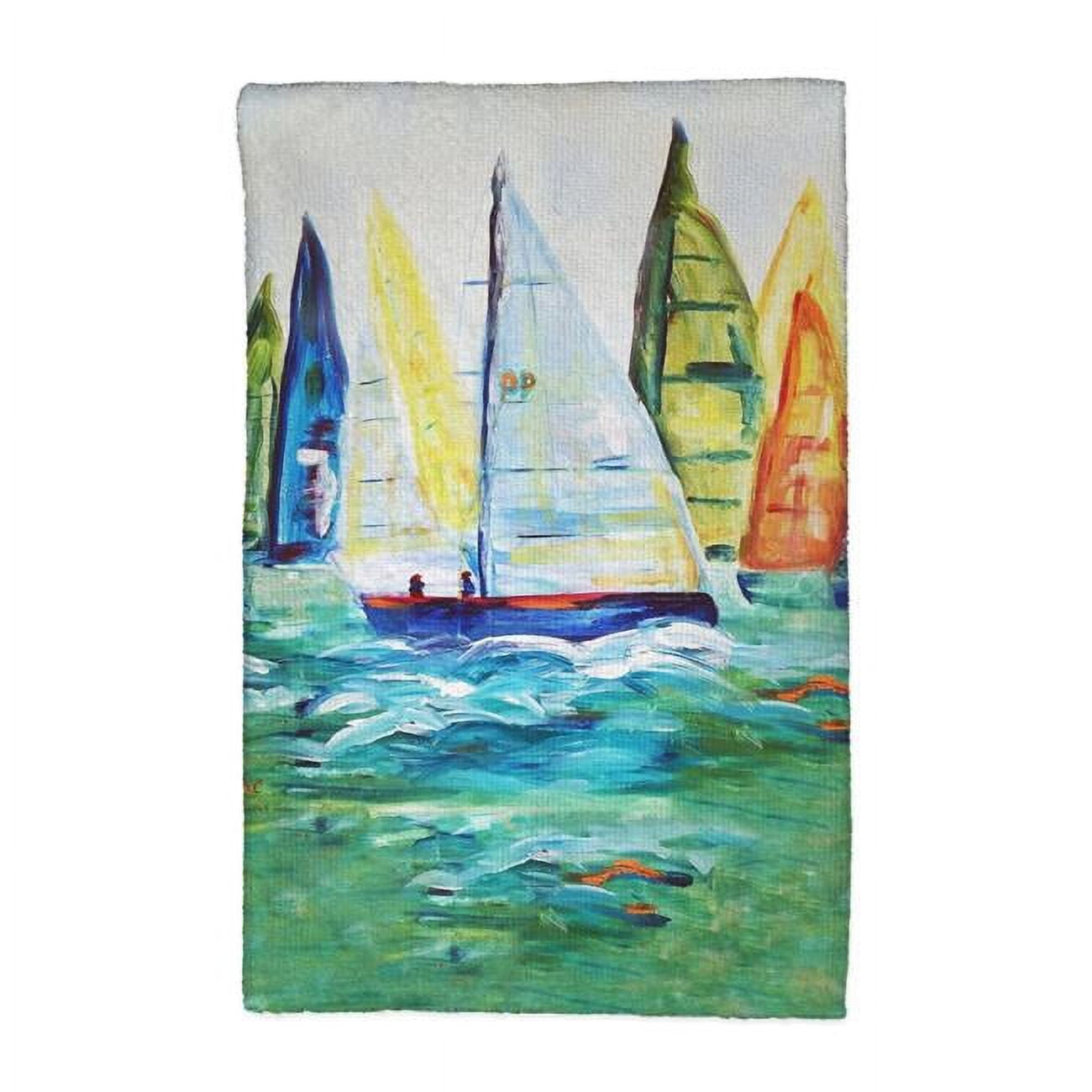 Picture of Betsy Drake KT1368 16 x 25 in. Betsys Sailboats Kitchen Towel