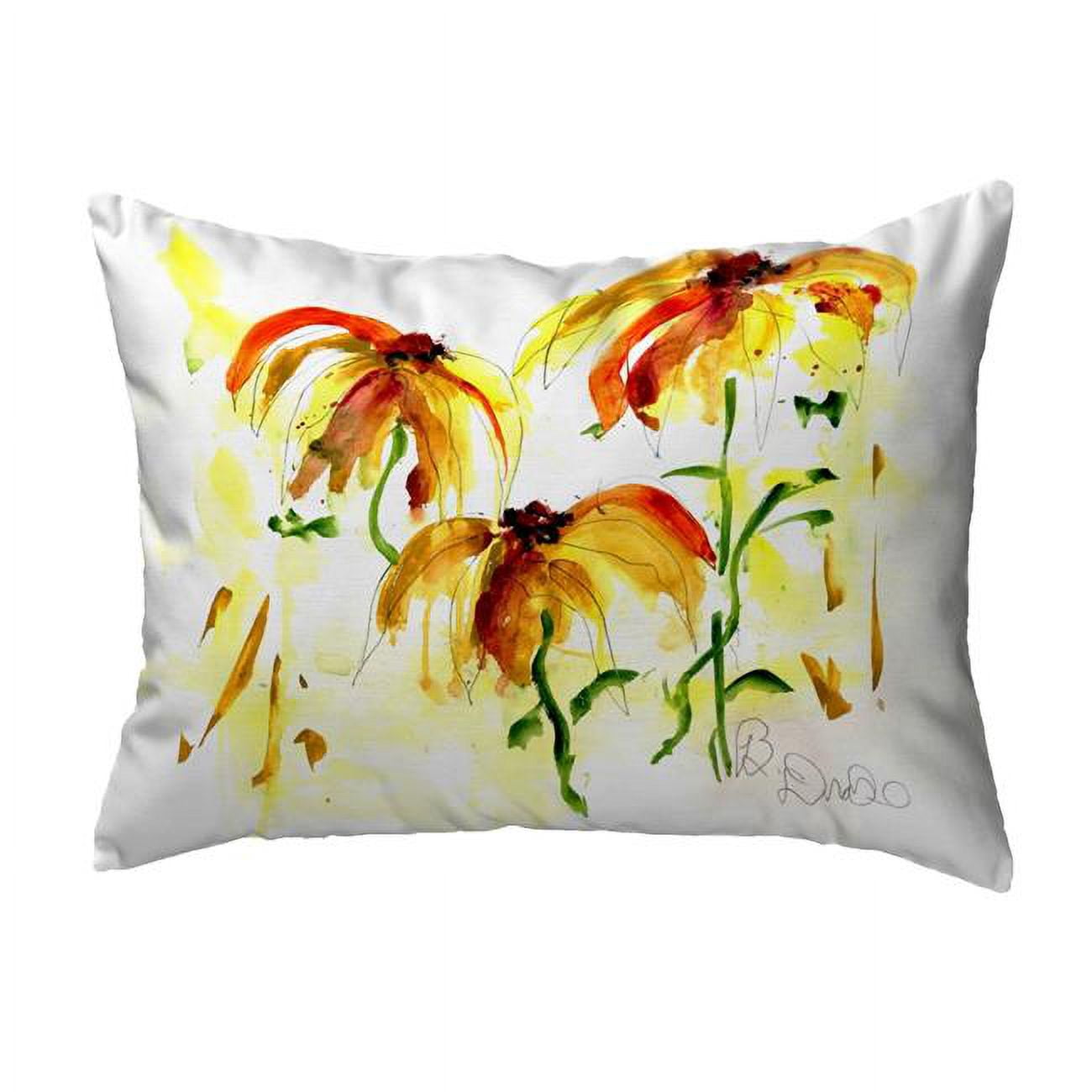 16 x 20 in. Yellow Flowers No Cord Pillow
