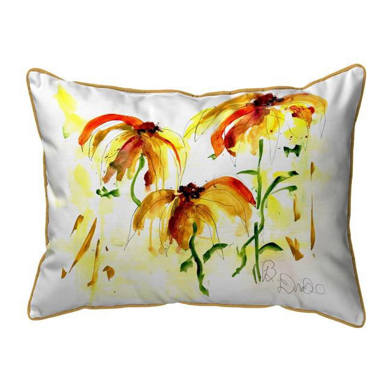 20 x 24 in. Yellow Flowers Zippered Pillow - Extra Large