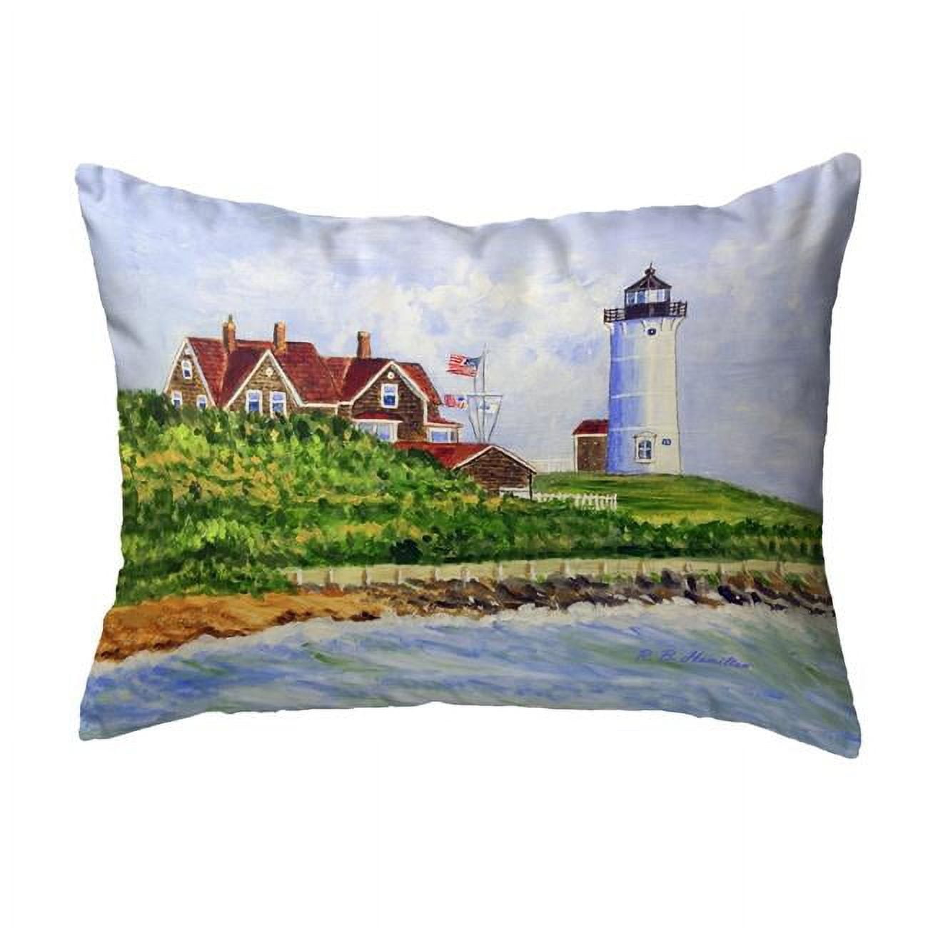 11 x 14 in. Nobska Lighthouse Non-Corded Pillow - Small