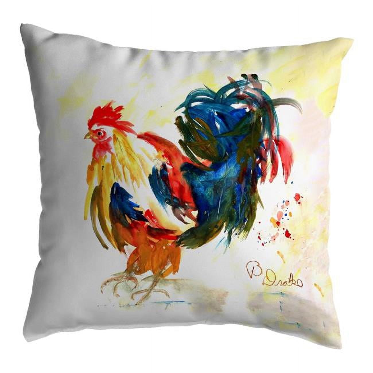 18 x 18 in. Colorful Rooster No Cord Pillow