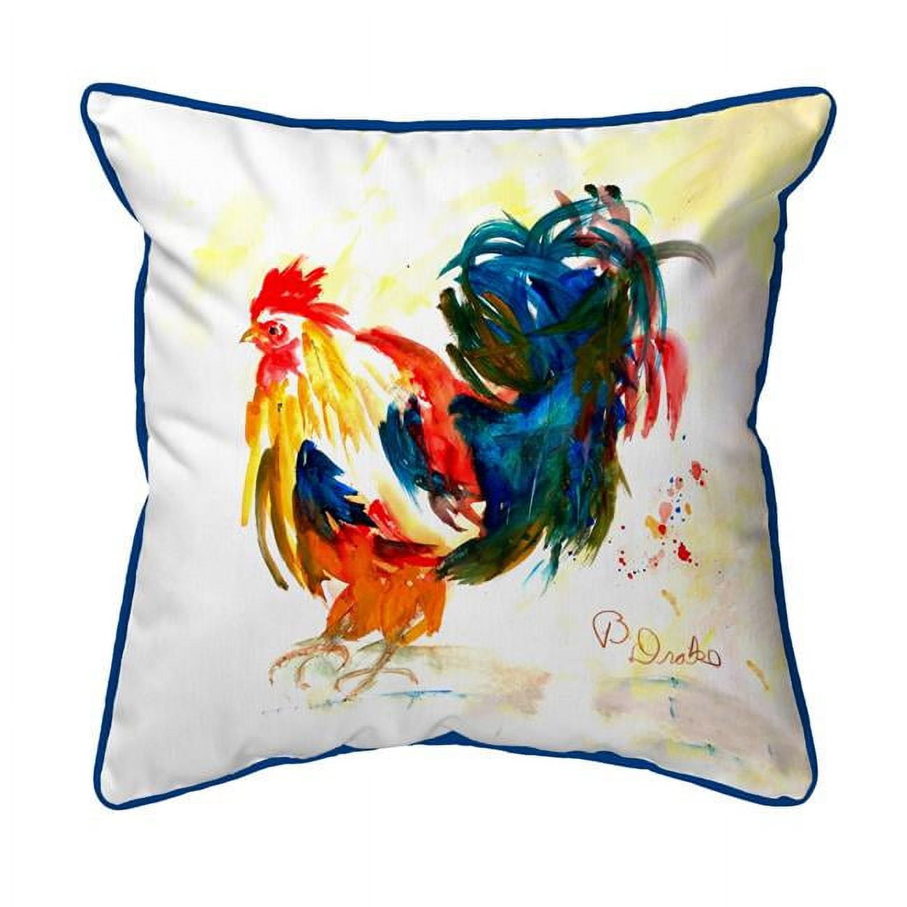 22 x 22 in. Colorful Rooster Zippered Pillow - Extra Large