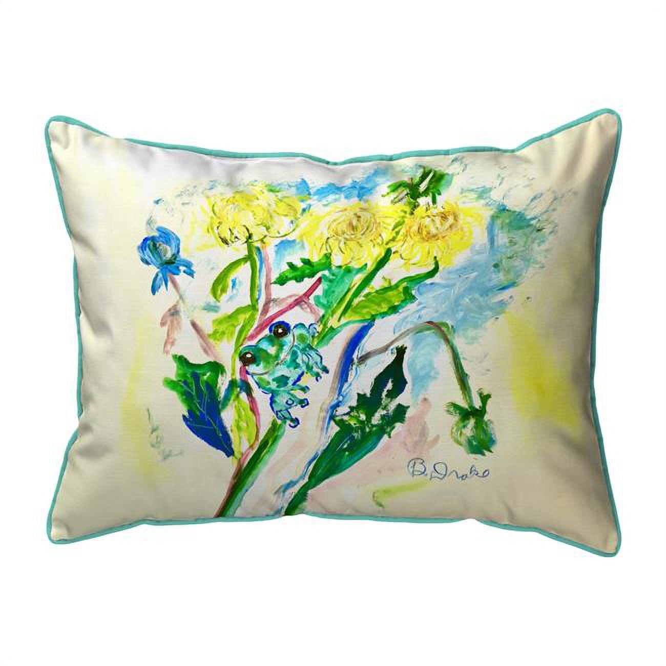 20 x 24 in. Frog & Flowers Zippered Pillow - Extra Large