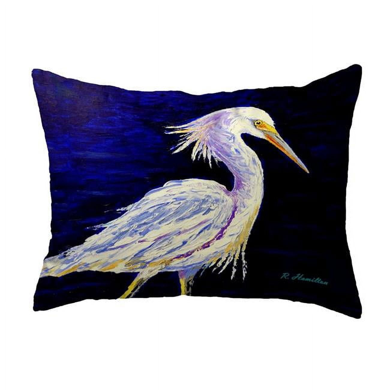 11 x 14 in. Palette Snowy Egret Non-Corded Pillow - Small