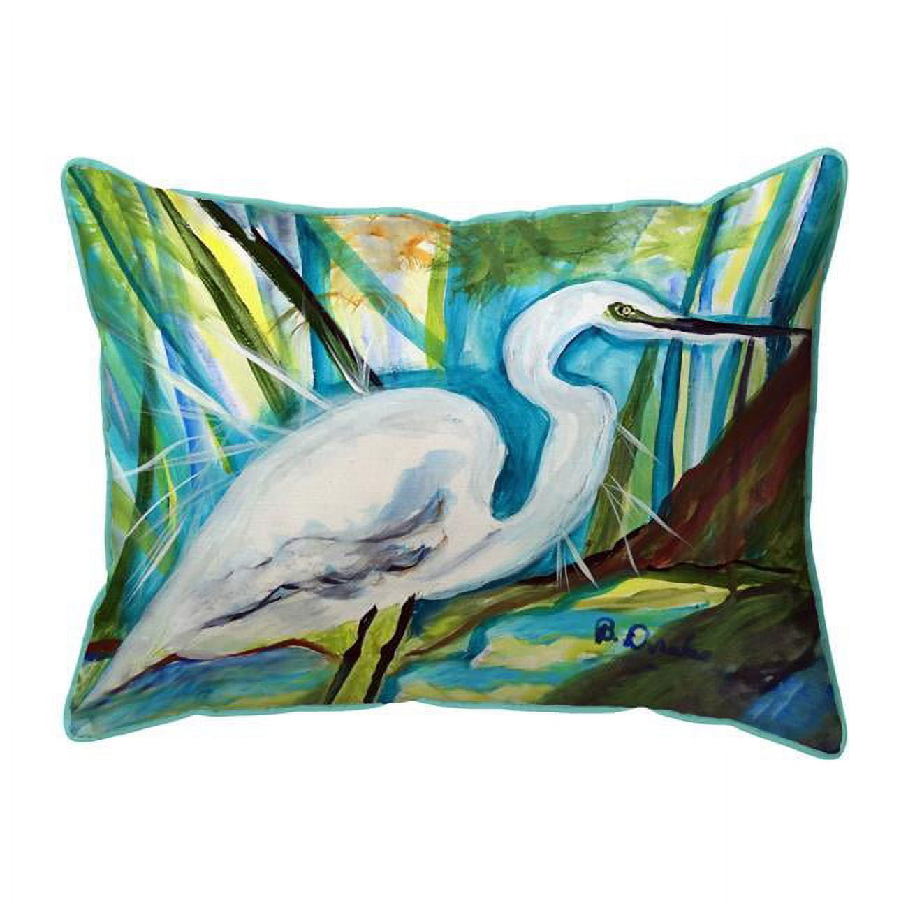 11 x 14 in. Great Egret Small Indoor & Outdoor Pillow