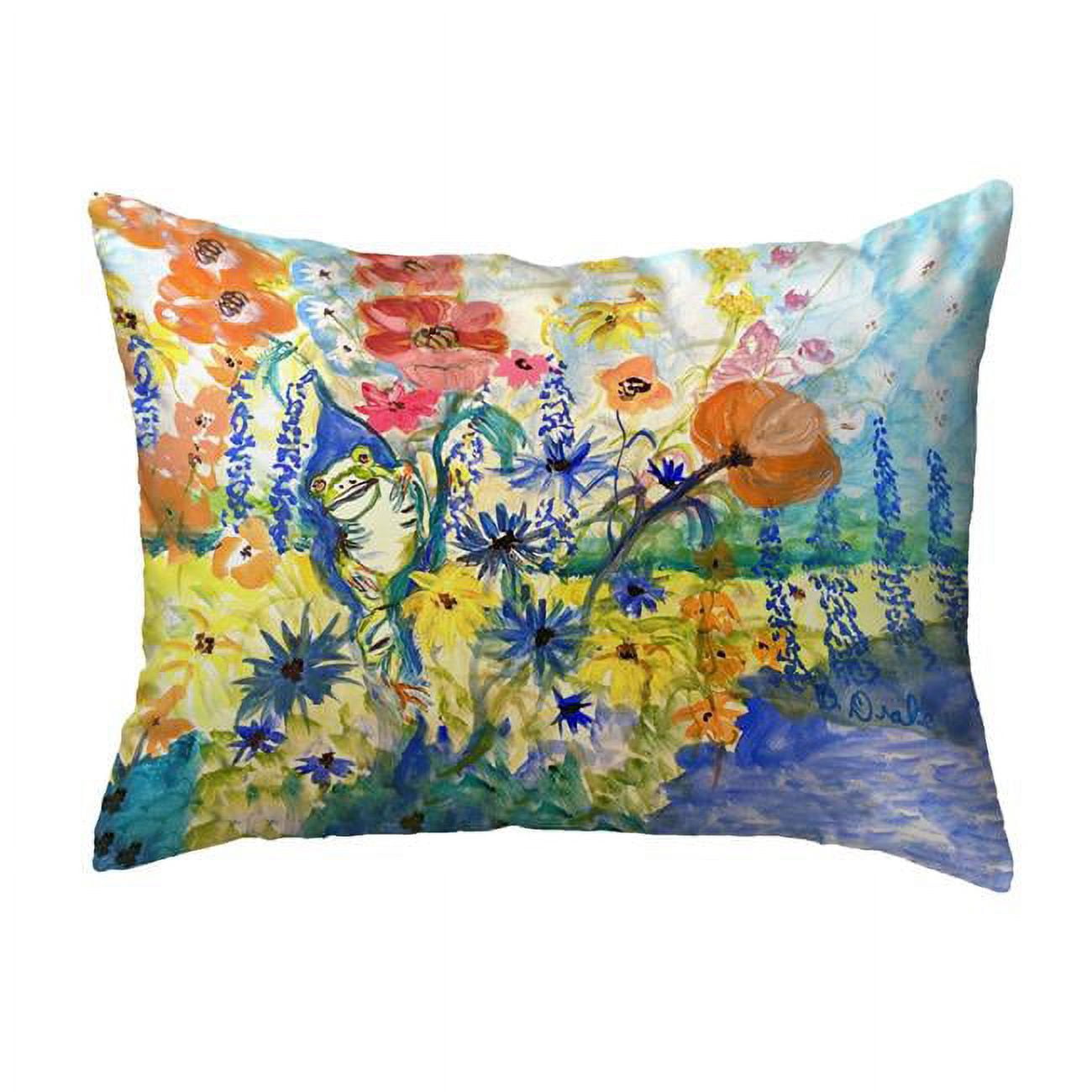 16 x 20 in. Frog & Garden No Cord Pillow