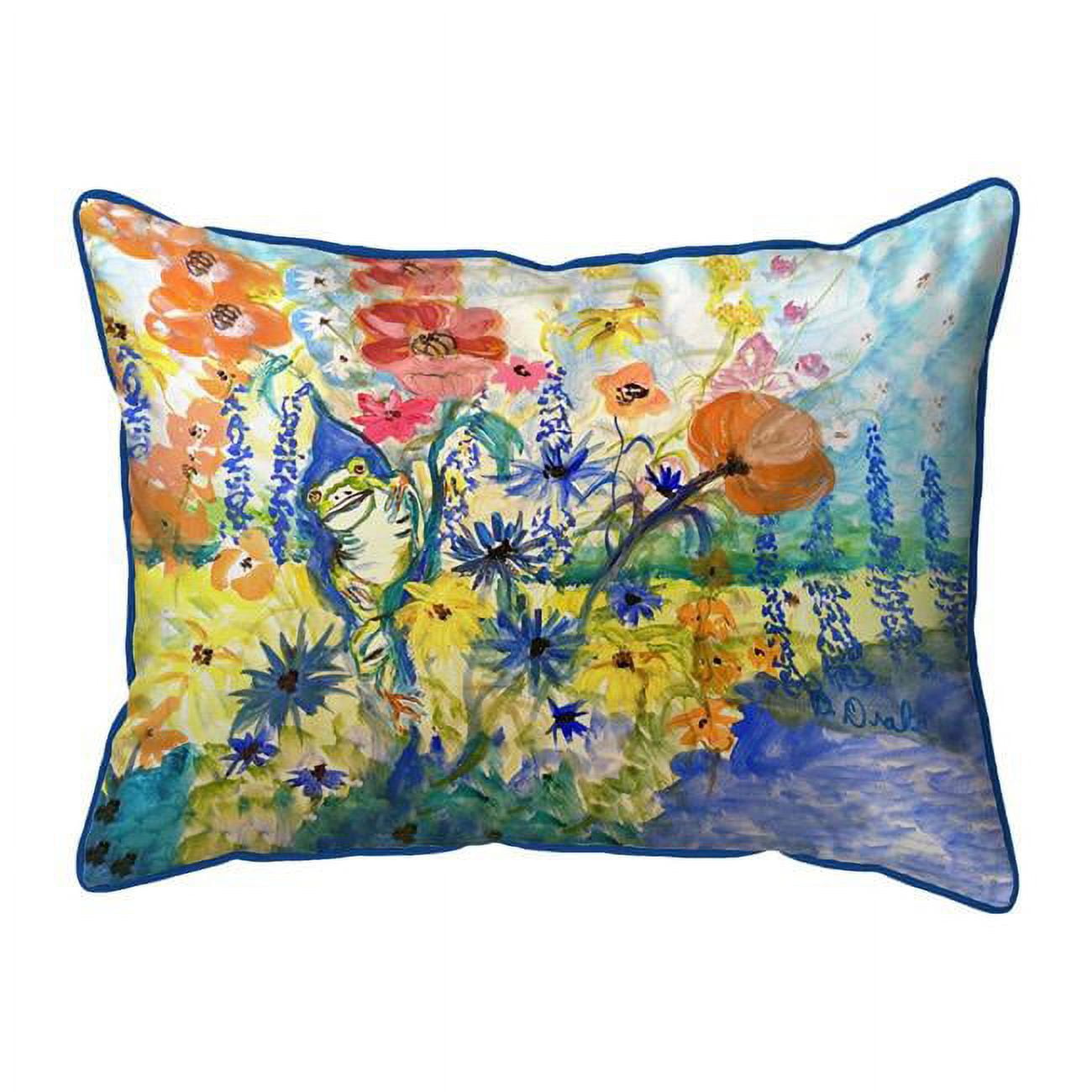 20 x 24 in. Frog & Garden Extra Large Zippered Pillow