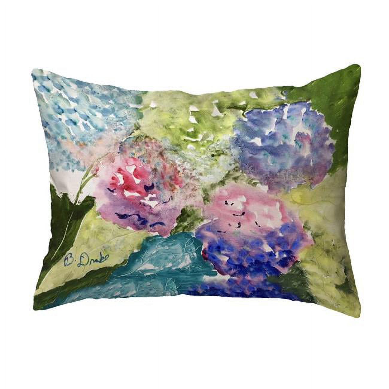 11 x 14 in. Pink & Purple Hydrangeas Small Noncorded Pillow