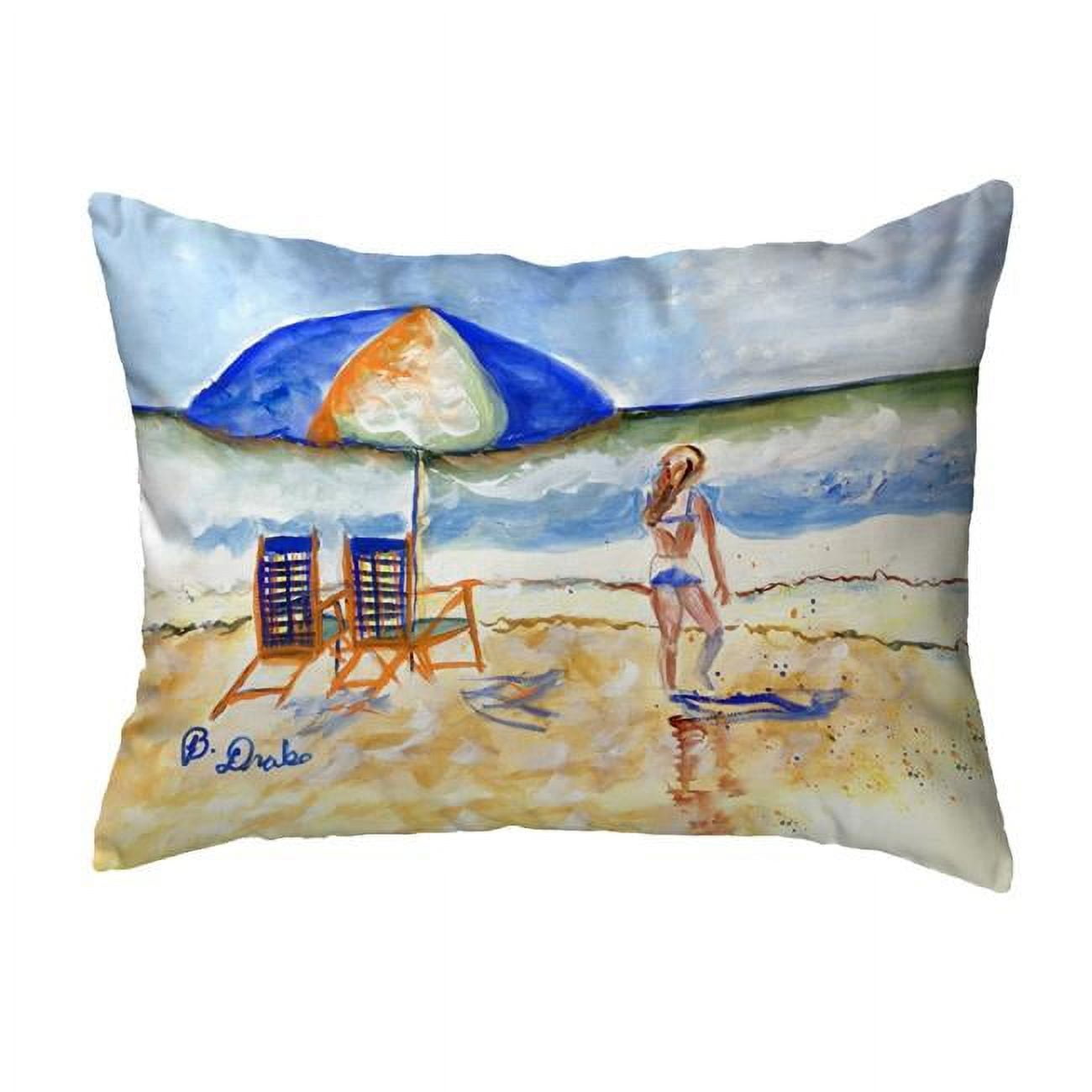 16 x 20 in. Beach Chairs & Girl No Cord Pillow