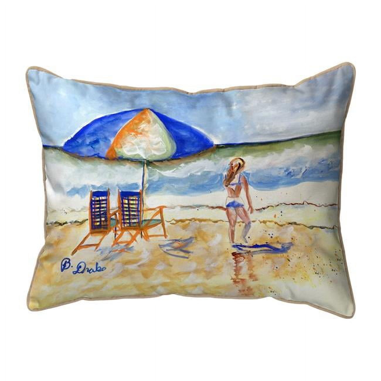 20 x 24 in. Beach Chairs & Girl Extra Large Zippered Pillow