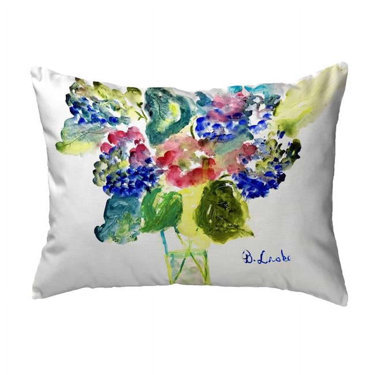 16 x 20 in. Vase of Hydrangeas No Cord Pillow