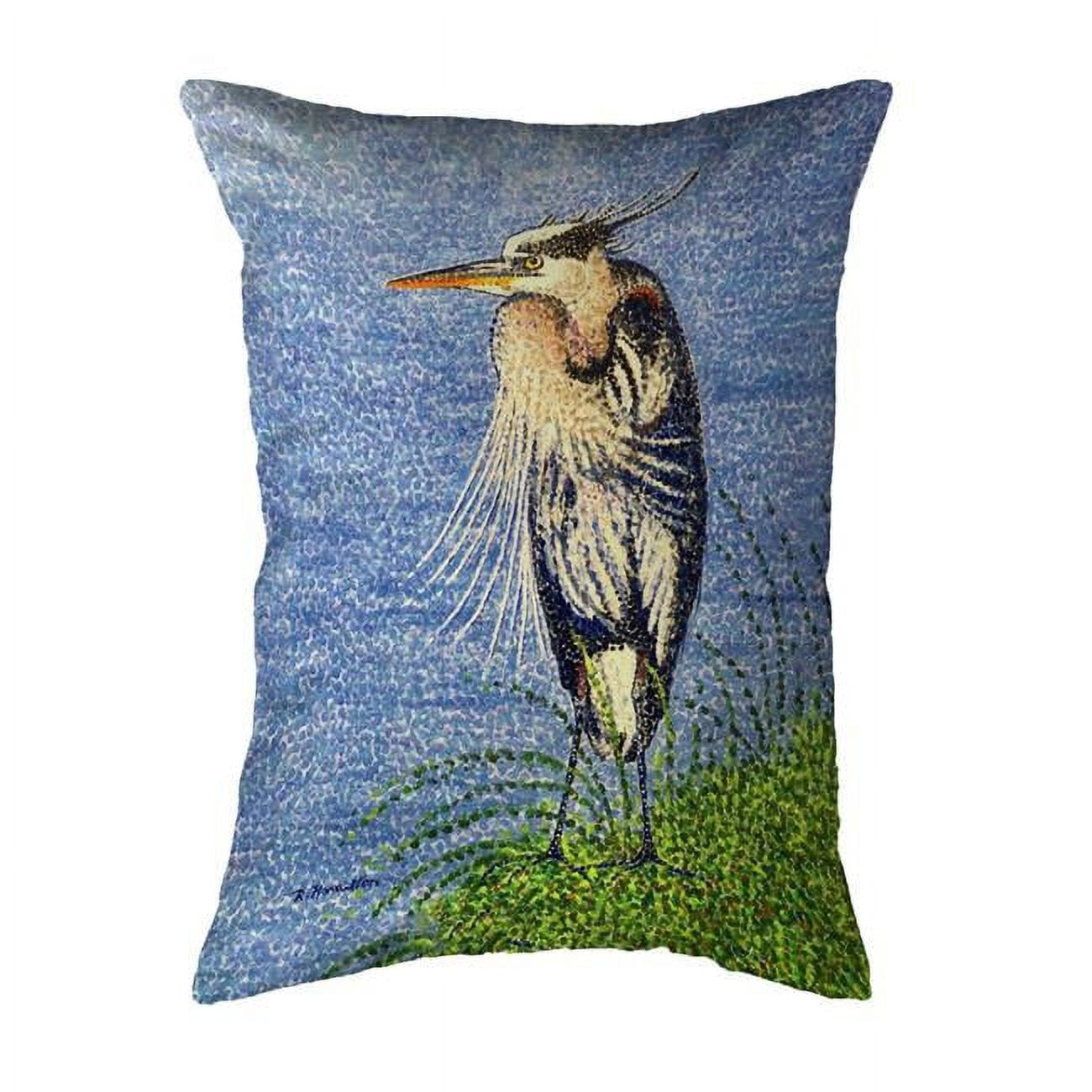11 x 14 in. Windy Blue Heron Small Noncorded Pillow