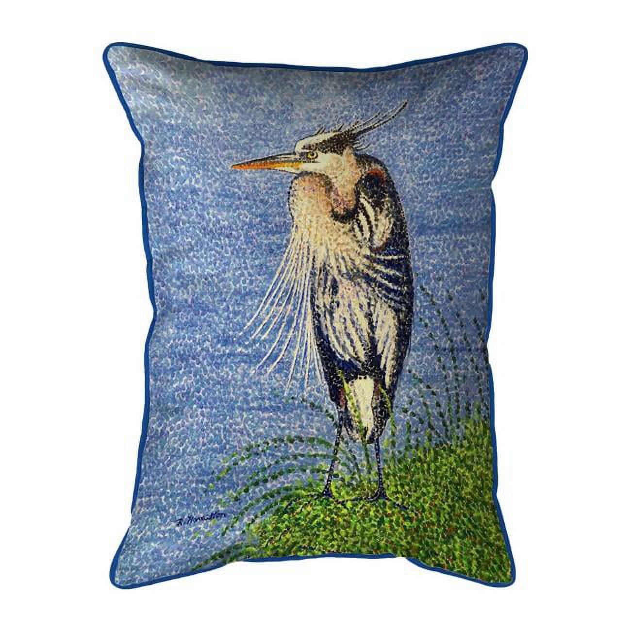 20 x 24 in. Windy Blue Heron Extra Large Zippered Pillow