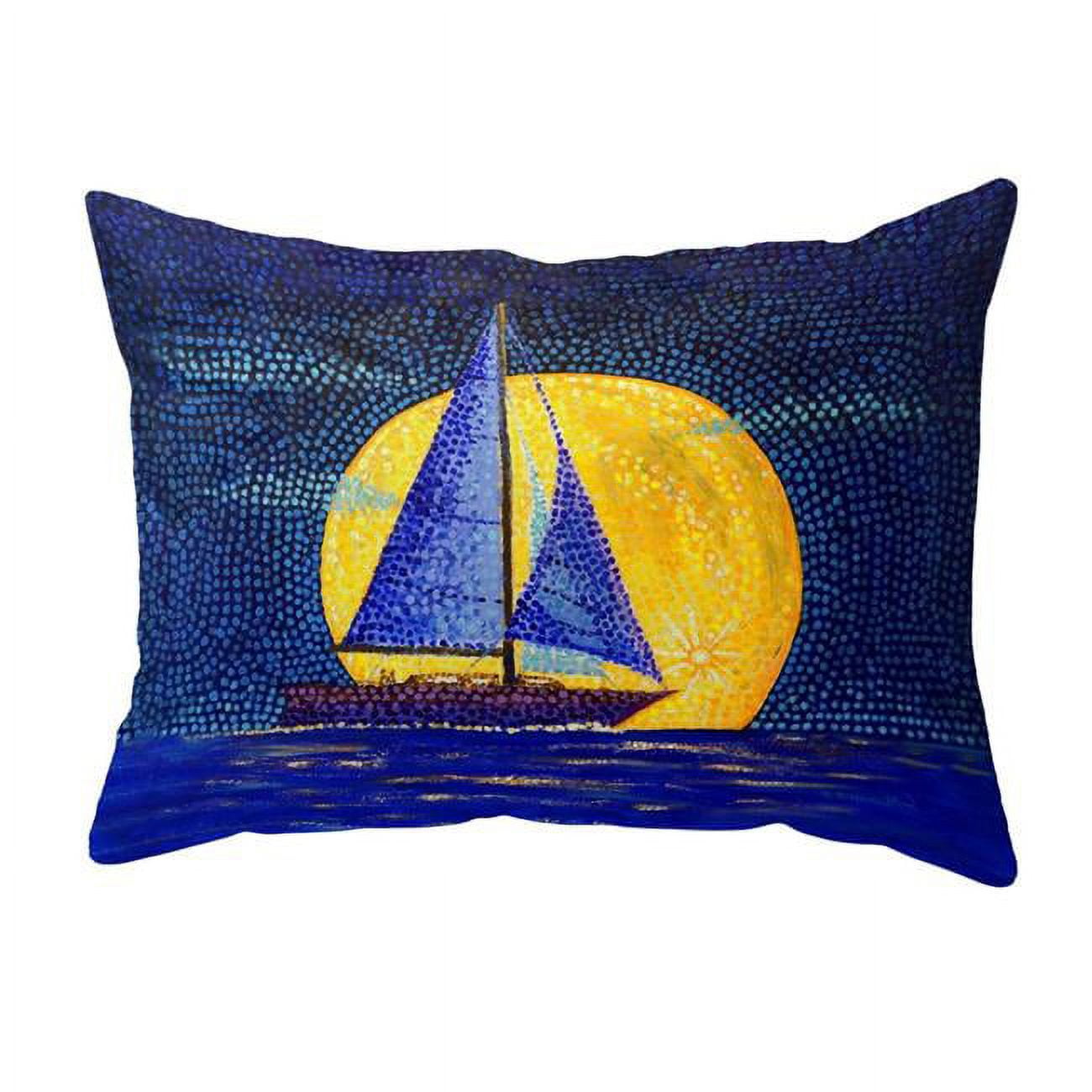 16 x 20 in. Moonrise Sailboat No Cord Pillow