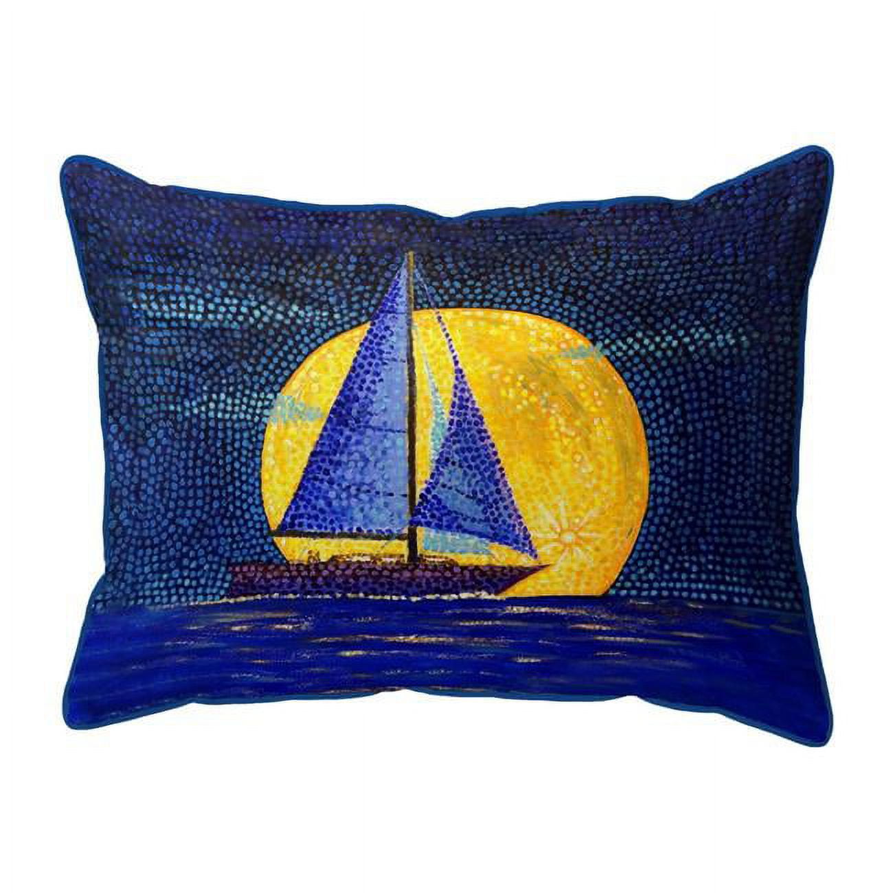 20 x 24 in. Moonrise Sailboat Extra Large Zippered Pillow