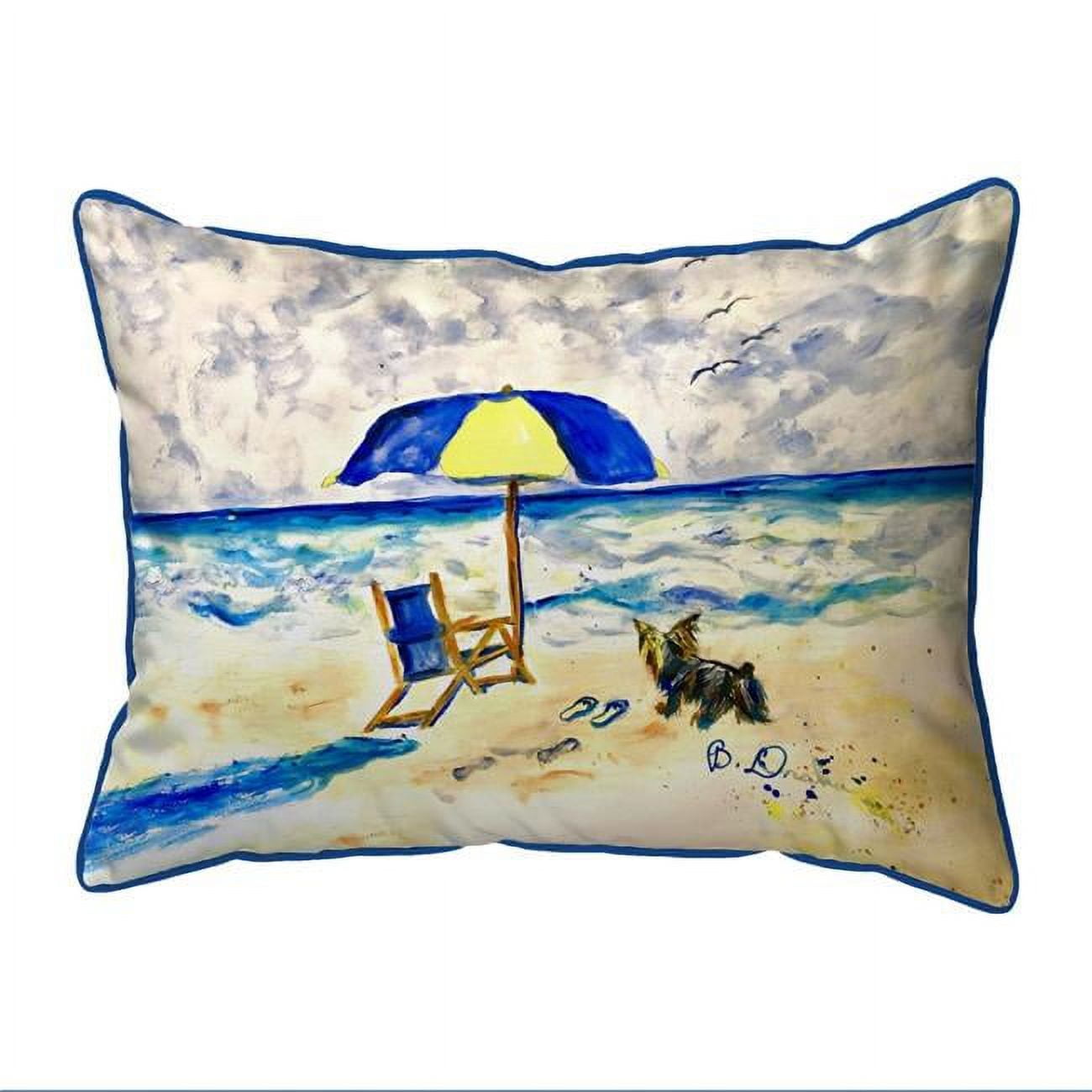 20 x 24 in. Beach Chair & Yorkie Extra Large Zippered Pillow