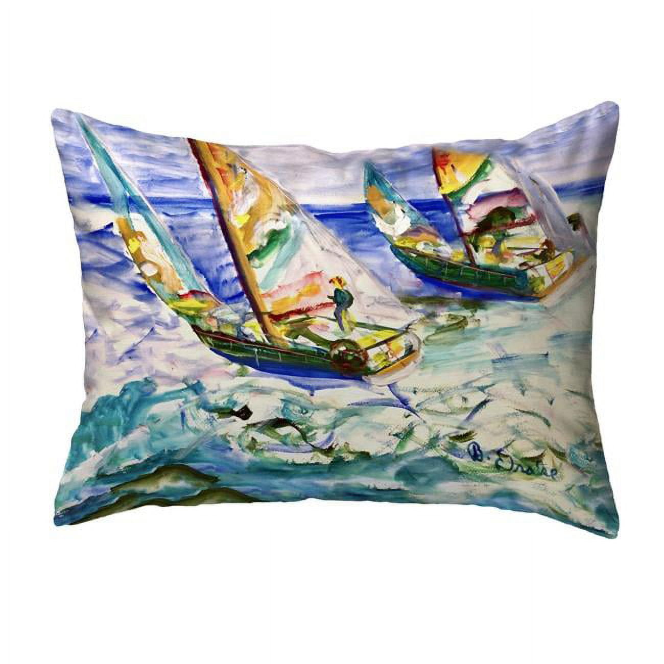 11 x 14 in. Sailboats Tacking Small Noncorded Pillow