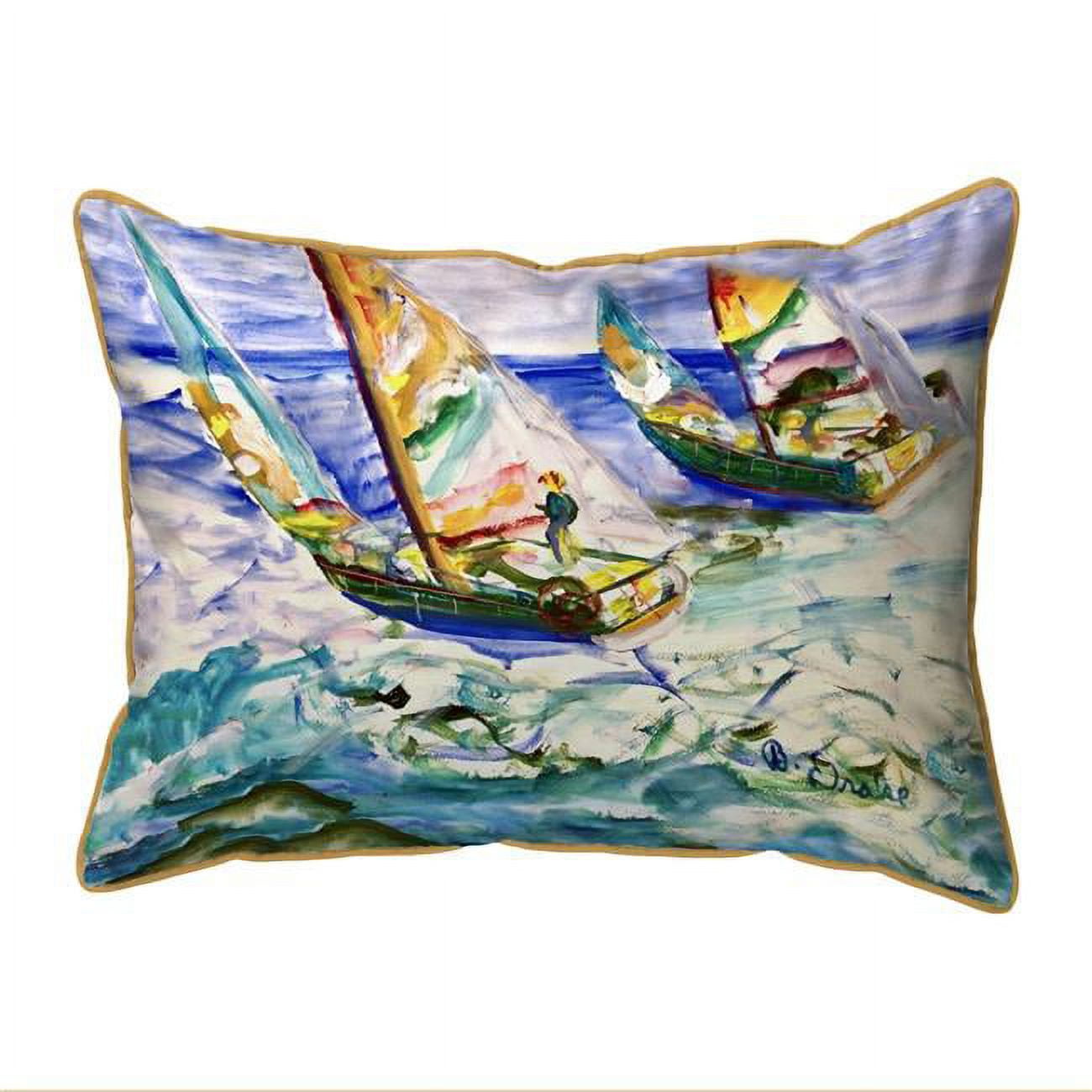 Picture of Betsy Drake Interiors ZP1444 20 x 24 in. Sailboats Tacking Extra Large Zippered Pillow
