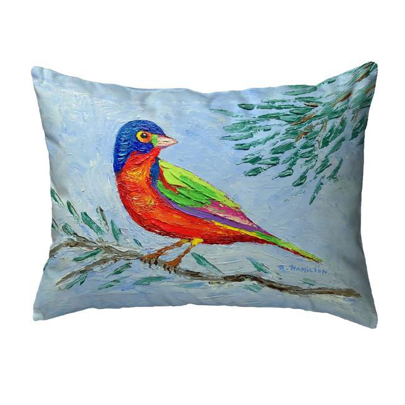 11 x 14 in. Palette Painted Bunting Small Noncorded Pillow