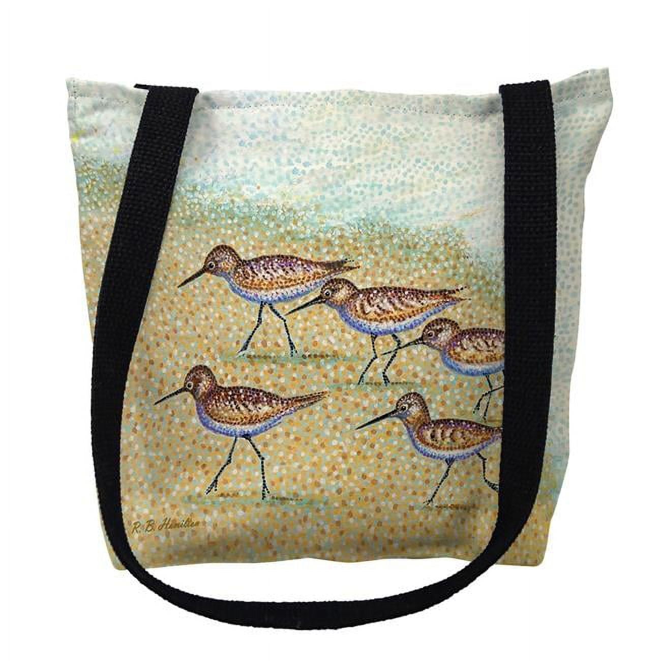 Picture of Betsy Drake Interiors TY1450M 16 x 16 in. Pointillist Sanderlings Medium Tote Bag