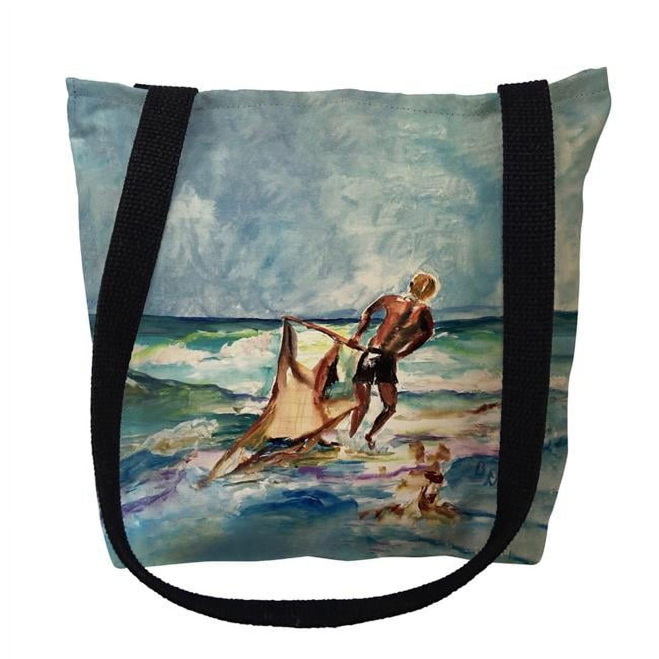 Picture of Betsy Drake Interiors TY1452G 18 x 18 in. Net Fishing Large Tote Bag