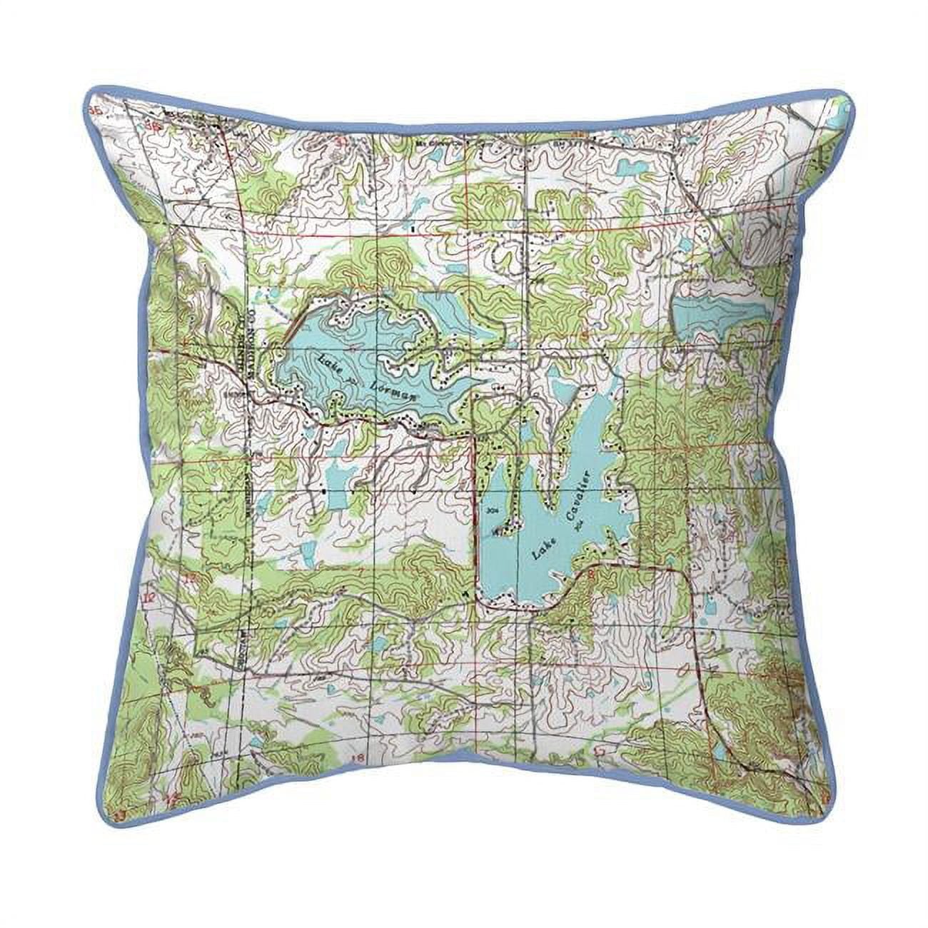 22 x 22 in. Lake Cavalier & Lake Norman, MS Nautical Map Extra Large Zippered Pillow