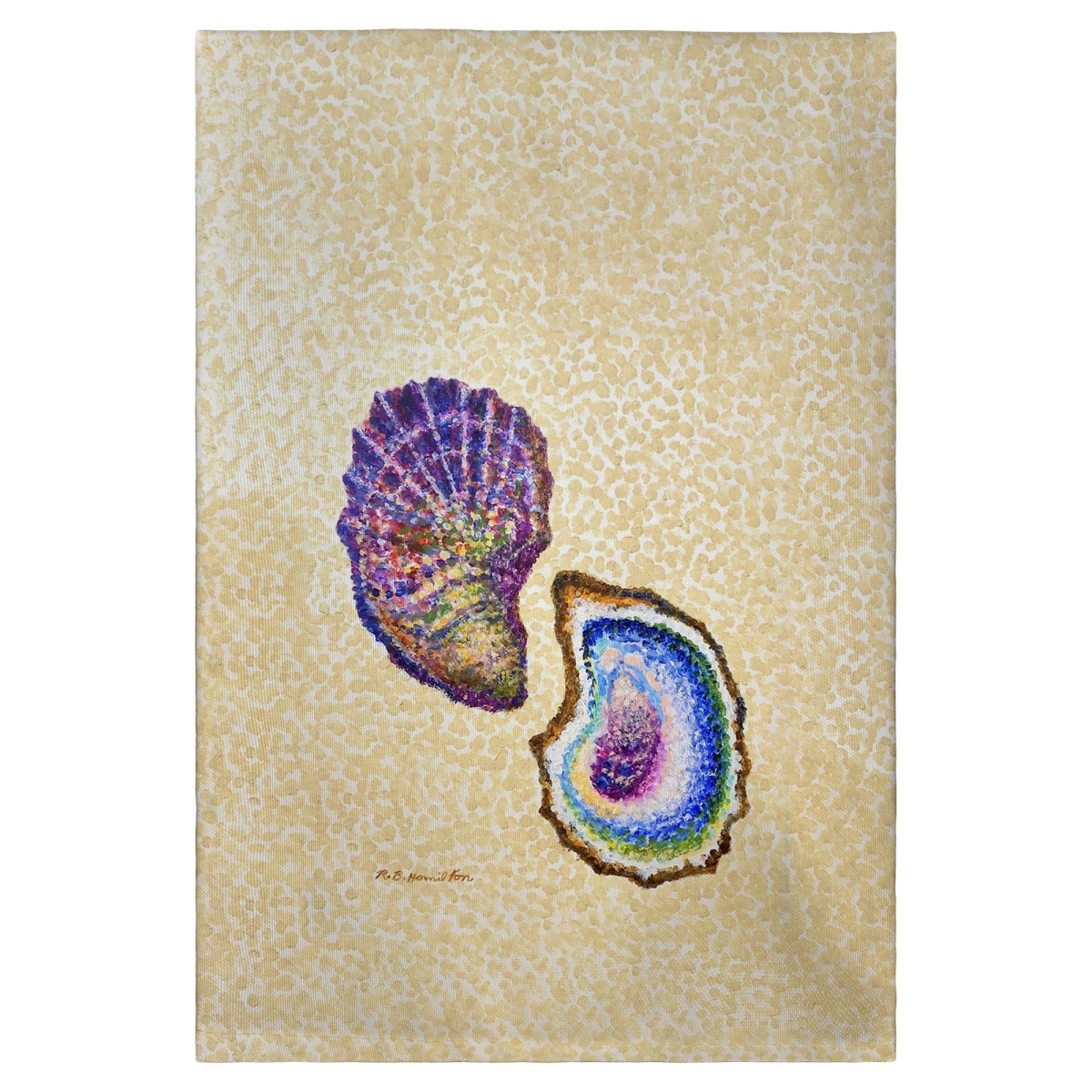GT1329 Two Oysters Guest Towel - 20 x 20 in.