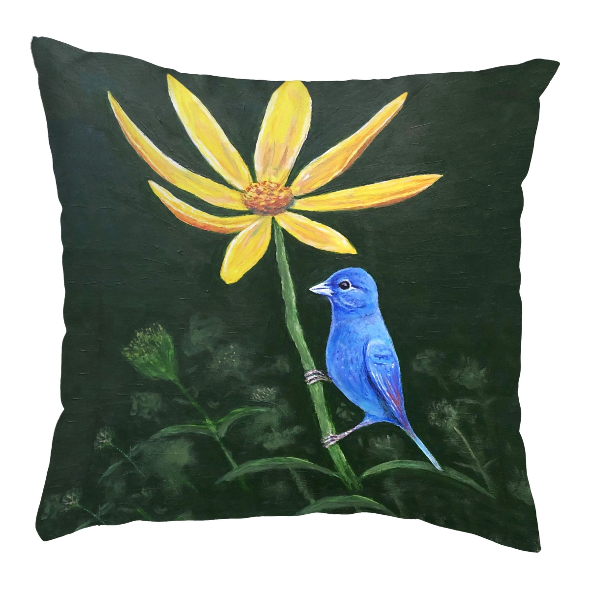 KS1285 Indigo Bunting Small Noncorded Pillow - 12 x 12 in.