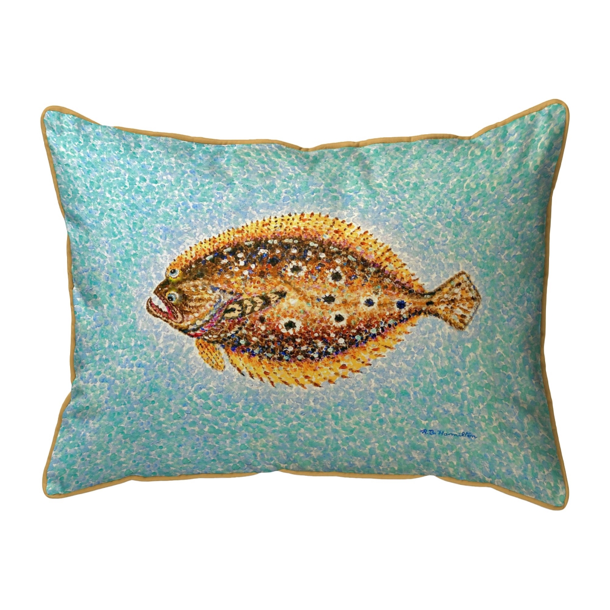 ZP1328 Pointillist Flounder Extra Large Zippered Pillow - 20 x 24 in.