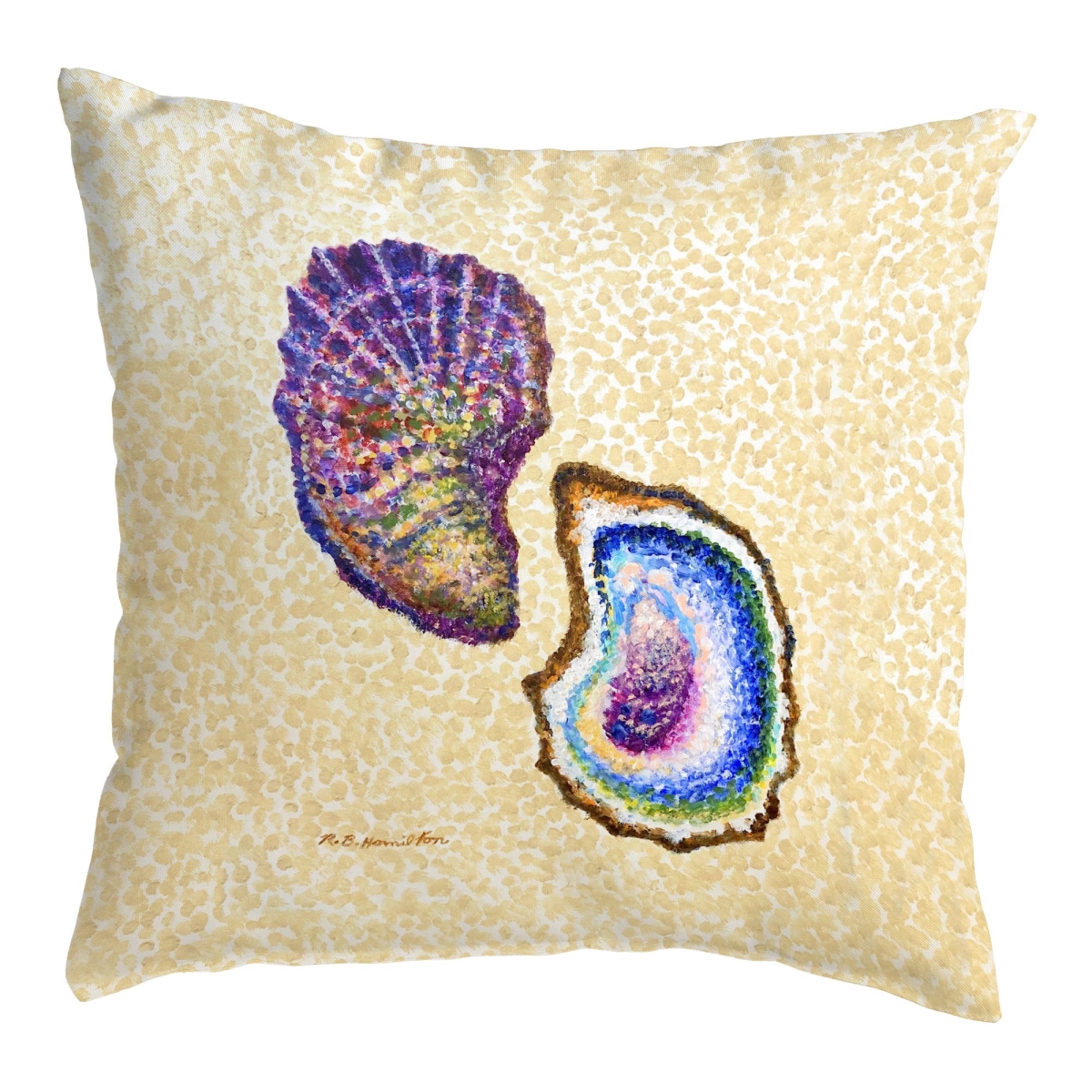 NC1329 Two Oysters No Cord Pillow - 18 x 18 in.
