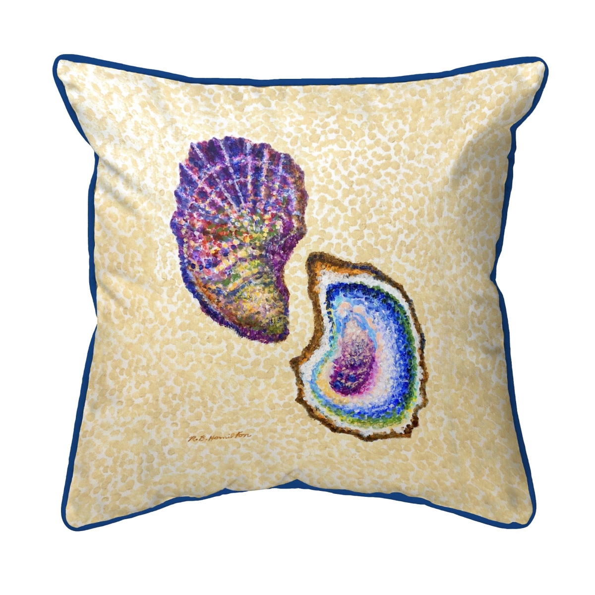 ZP1329 Two Oysters Extra Large Zippered Pillow - 22 x 22 in.