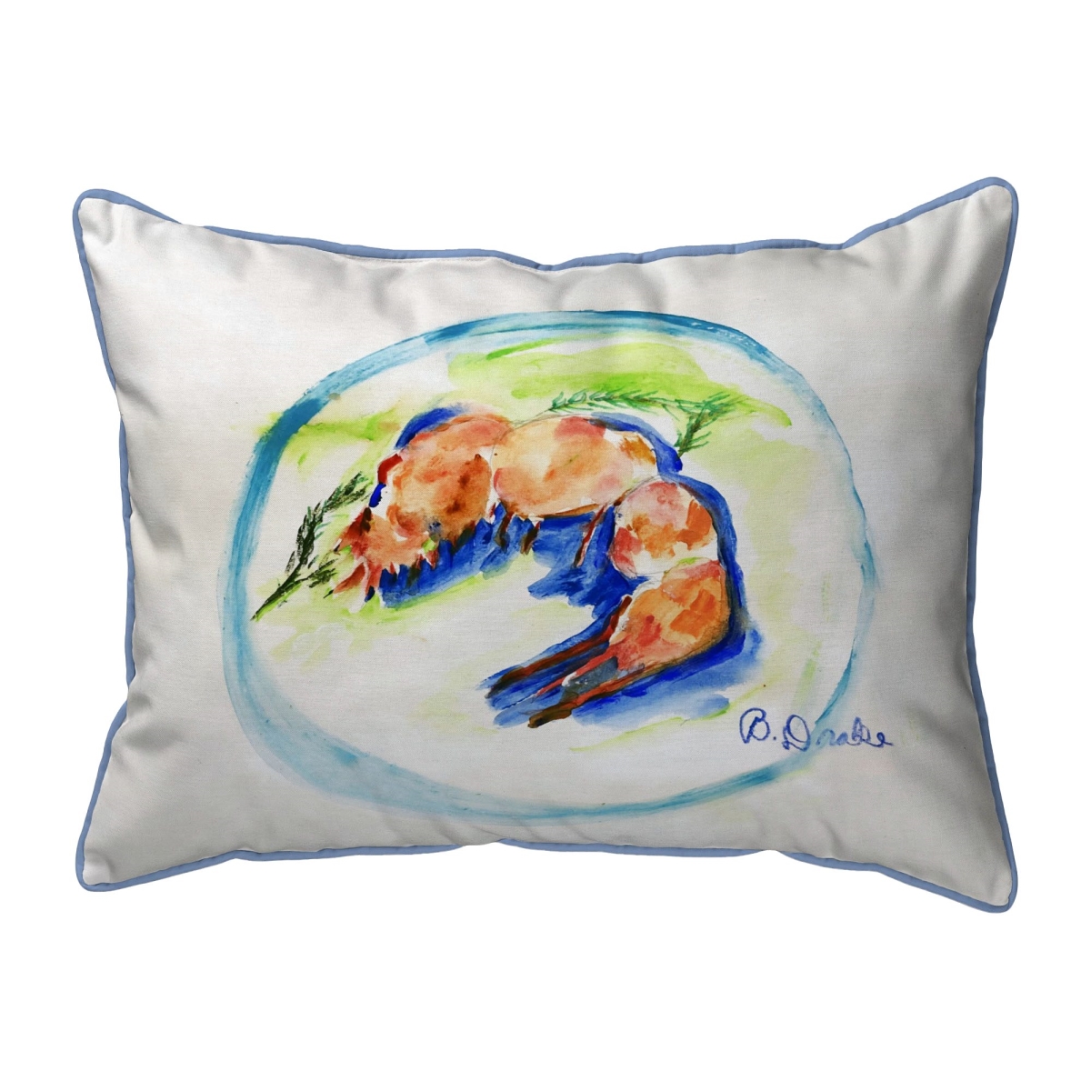 ZP1335 Shrimp Plate Extra Large Zippered Pillow - 20 x 24 in.