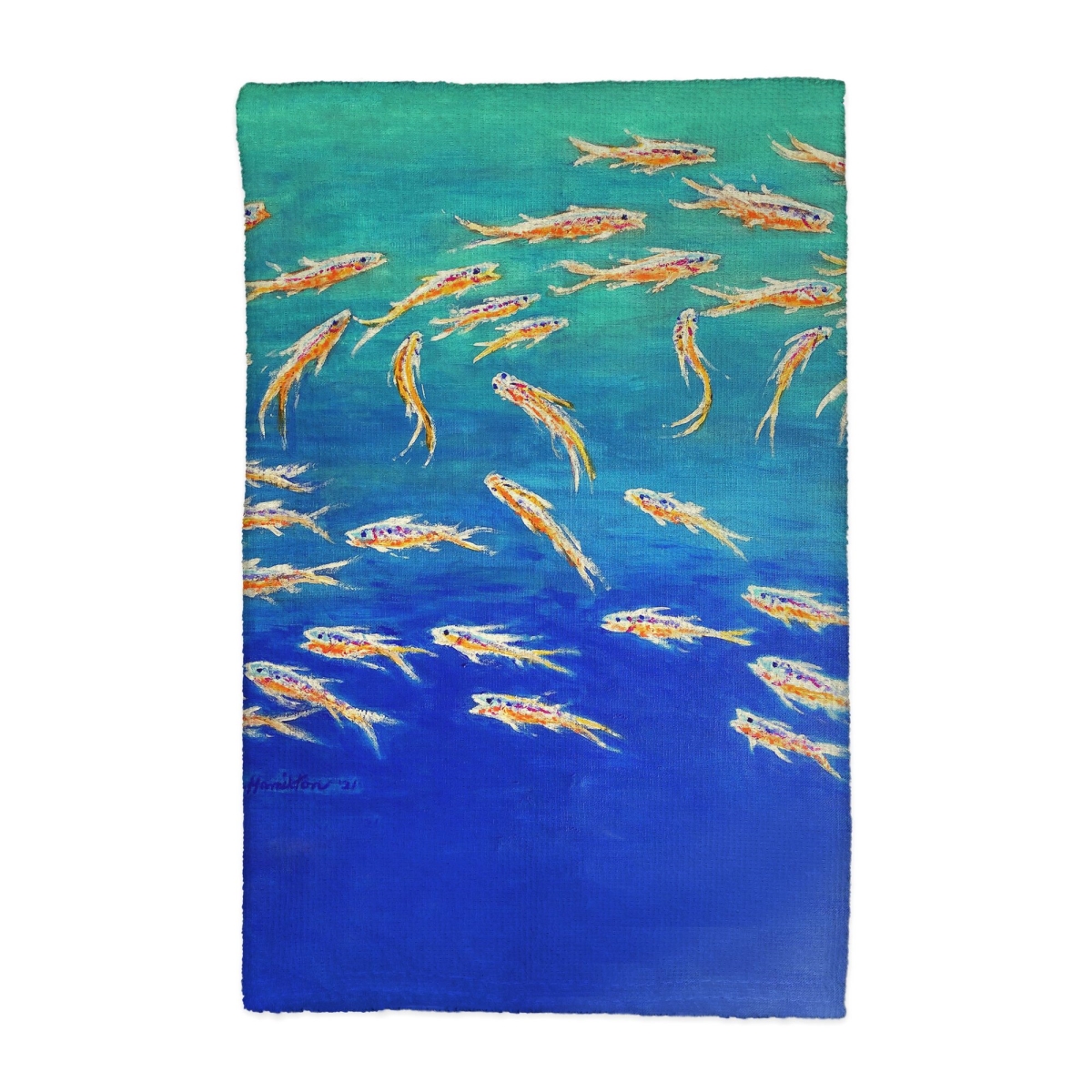 Picture of Betsy Drake KT1323 Schooling Fish Kitchen Towel - 16 x 25 in.