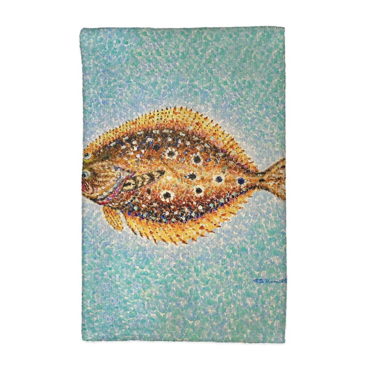 Picture of Betsy Drake KT1328 Pointillist Flounder Kitchen Towel - 16 x 25 in.