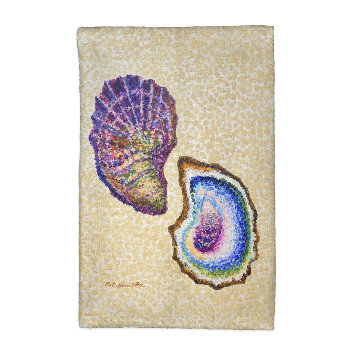 Picture of Betsy Drake KT1329 Two Oysters Kitchen Towel - 16 x 25 in.