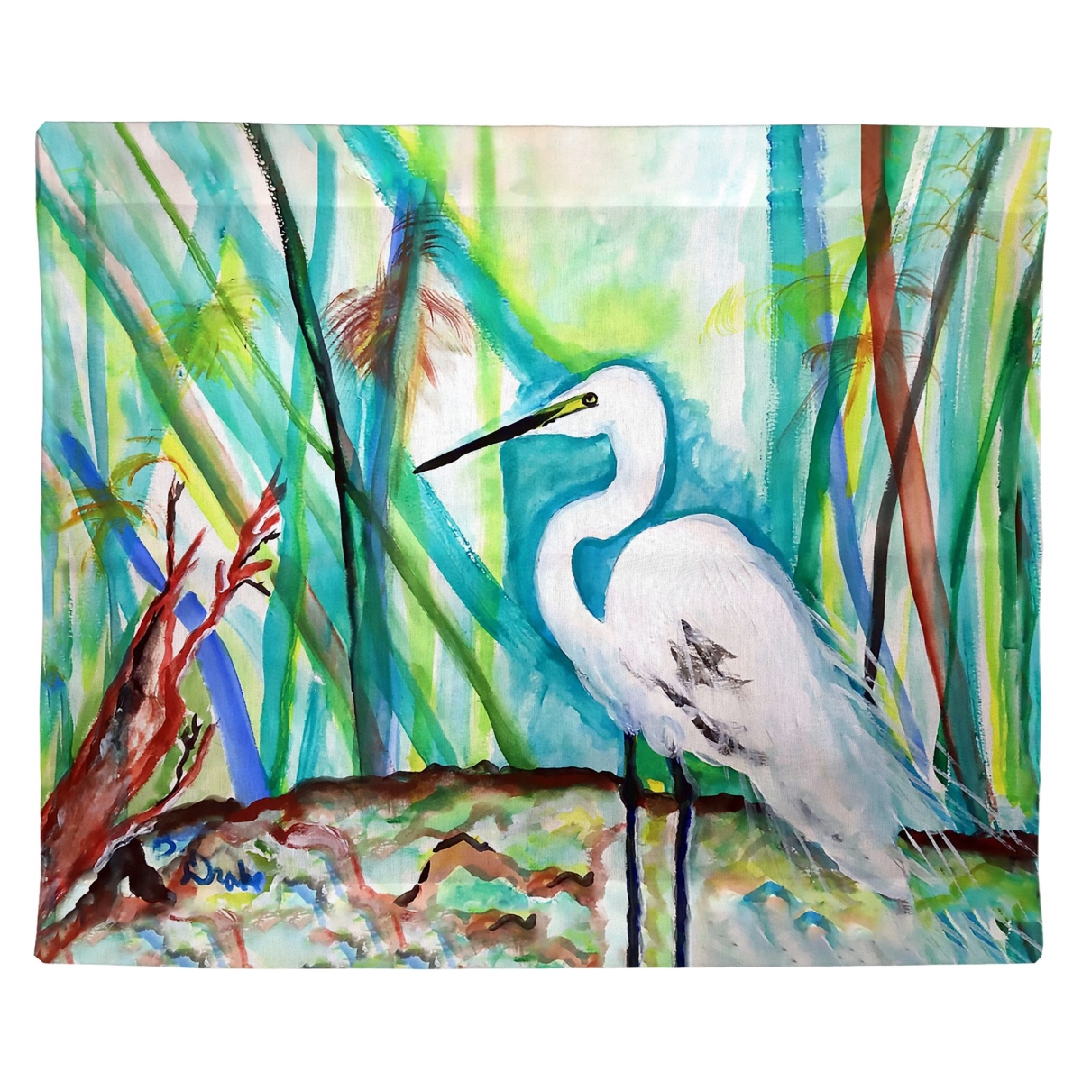TP1515 Egret in Marsh Outdoor Wall Hanging - 24 x 30 in.