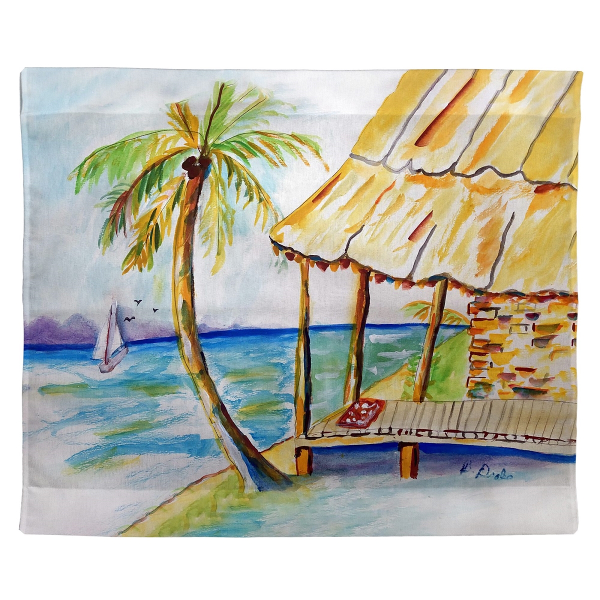 TP1530 Palms & Hut Outdoor Wall Hanging - 24 x 30 in.