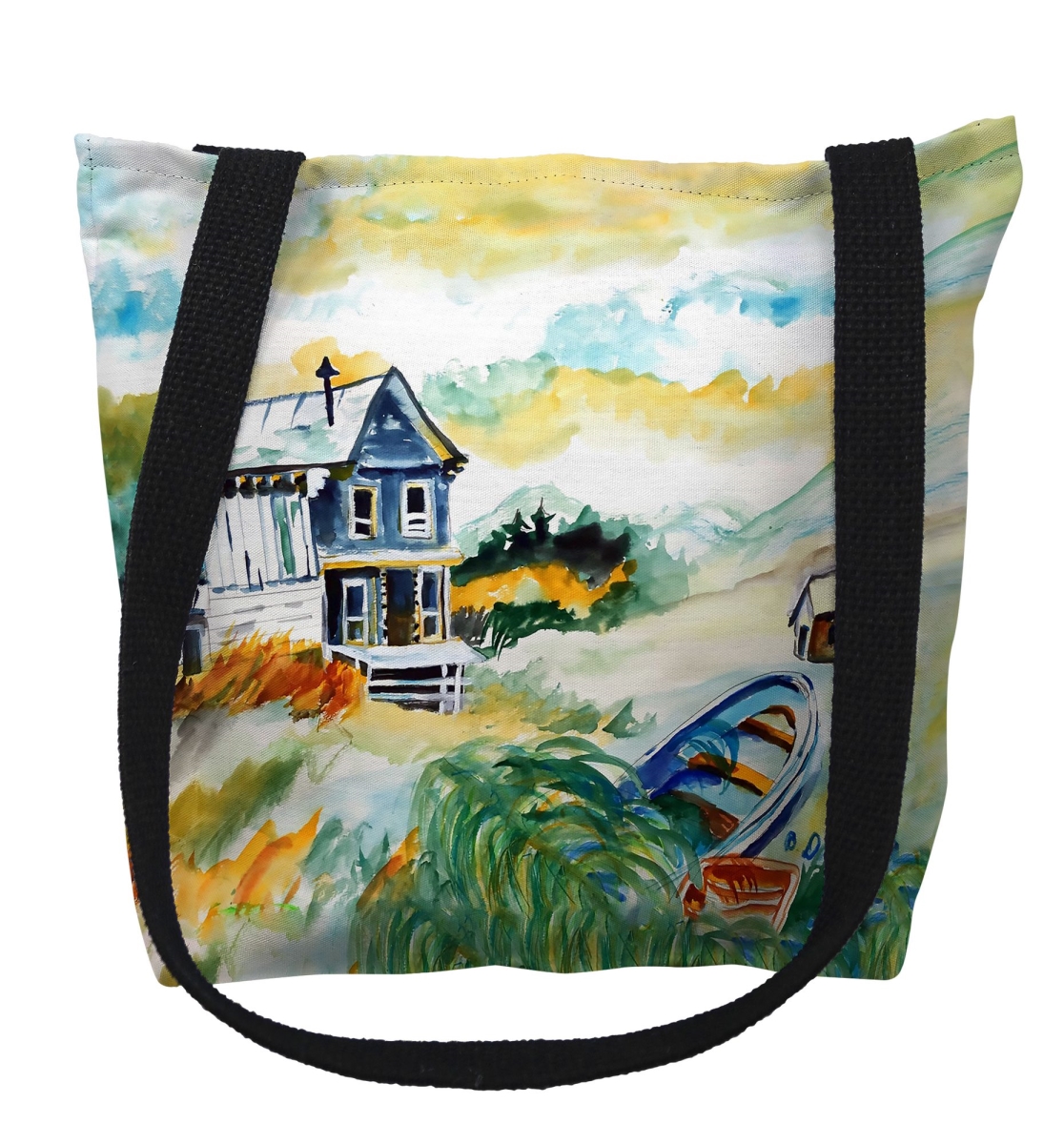 TY1517M House & Boat Medium Tote Bag - 16 x 16 in.