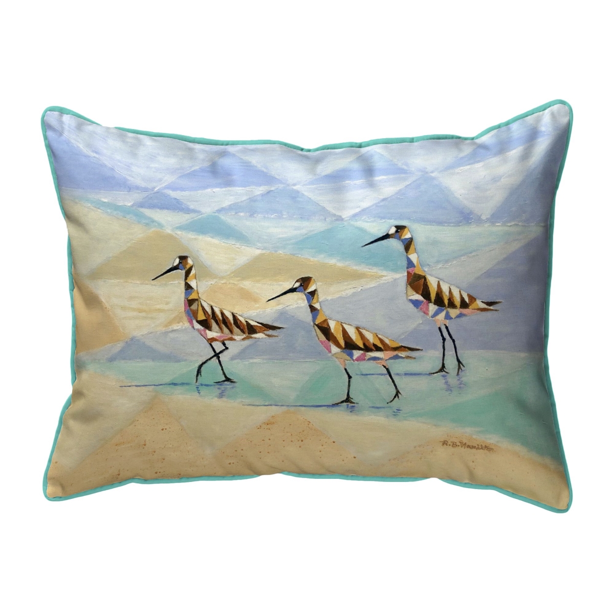 ZP1461 Geometric Sandpipers Extra Large Zippered Pillow - 20 x 24 in.