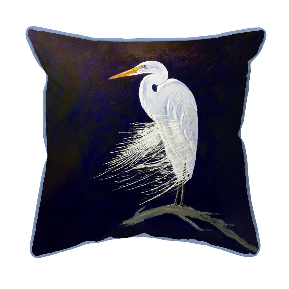 ZP1476 Egret Feathers Extra Large Zippered Pillow - 22 x 22 in.