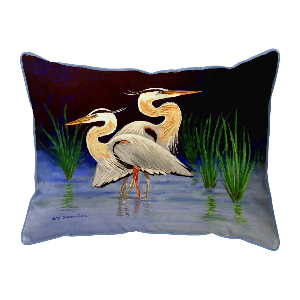 ZP1501 Two Blue Herons Extra Large Zippered Pillow - 20 x 24 in.