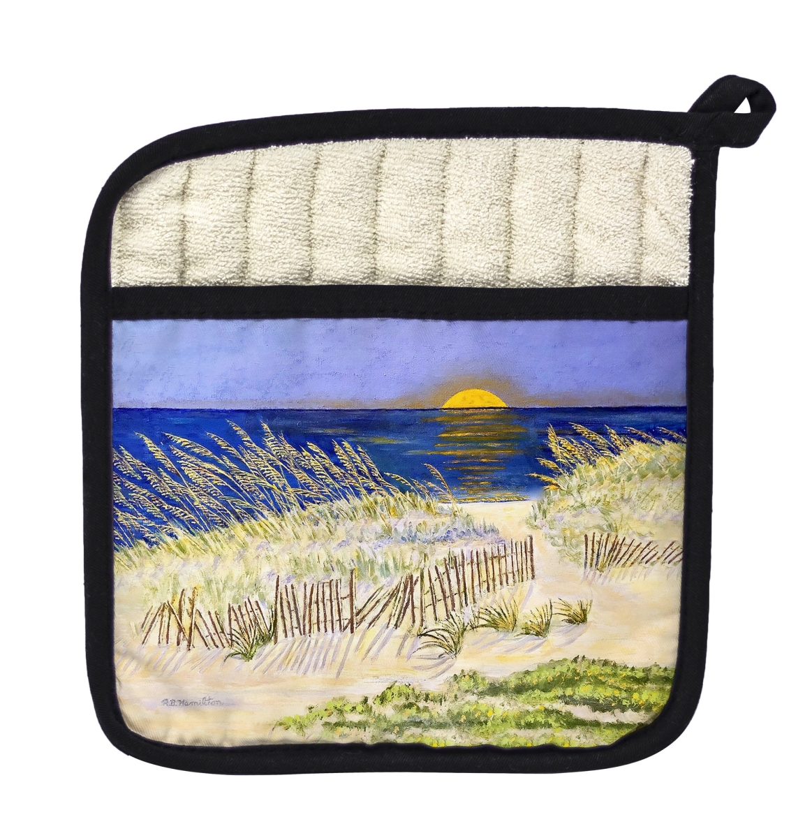 Picture of Betsy Drake PT1478 Sea Oats Moonrise Pot Holder