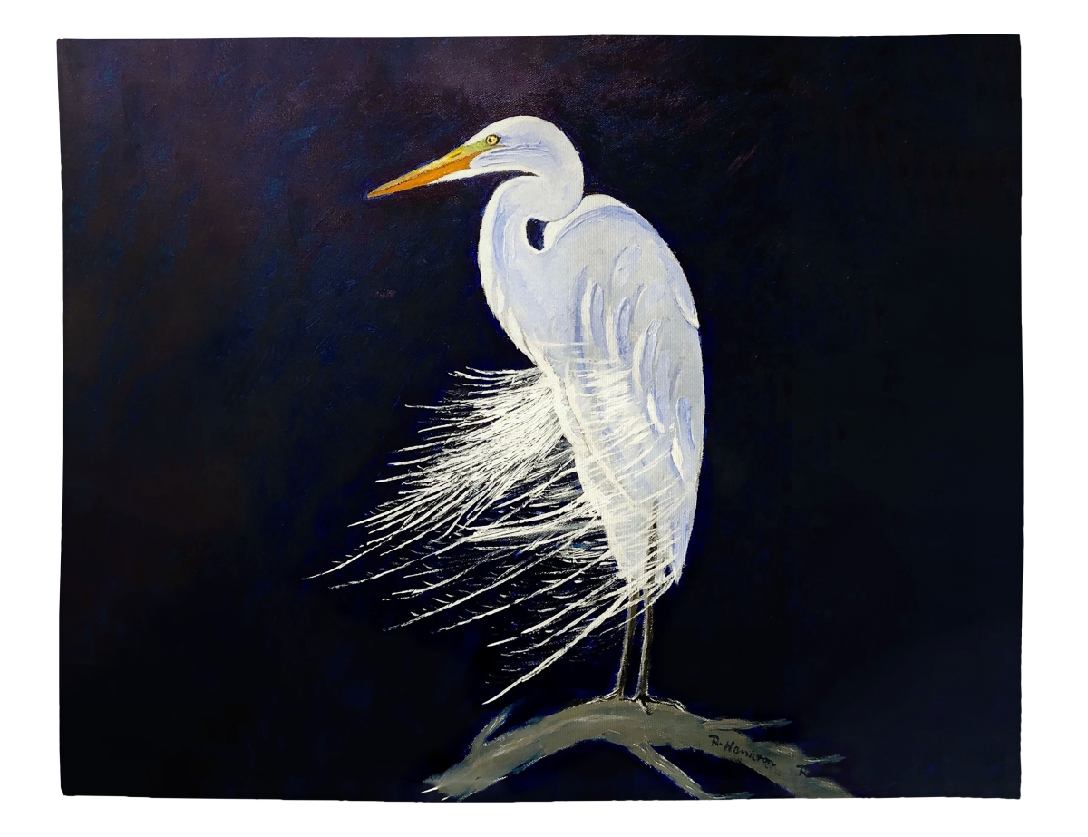 Picture of Betsy Drake PM1476 Egret Feathers Place Mat - 14 x 18 in. - Set of 4