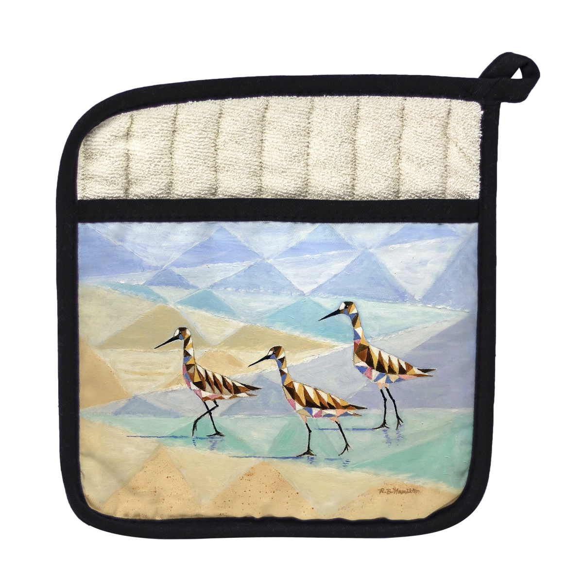Picture of Betsy Drake PT1461 Geometric Sandpipers Pot Holder