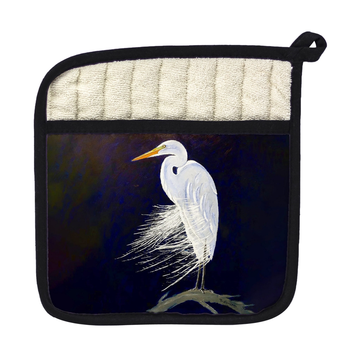 Picture of Betsy Drake PT1476 Egret Feathers Pot Holder