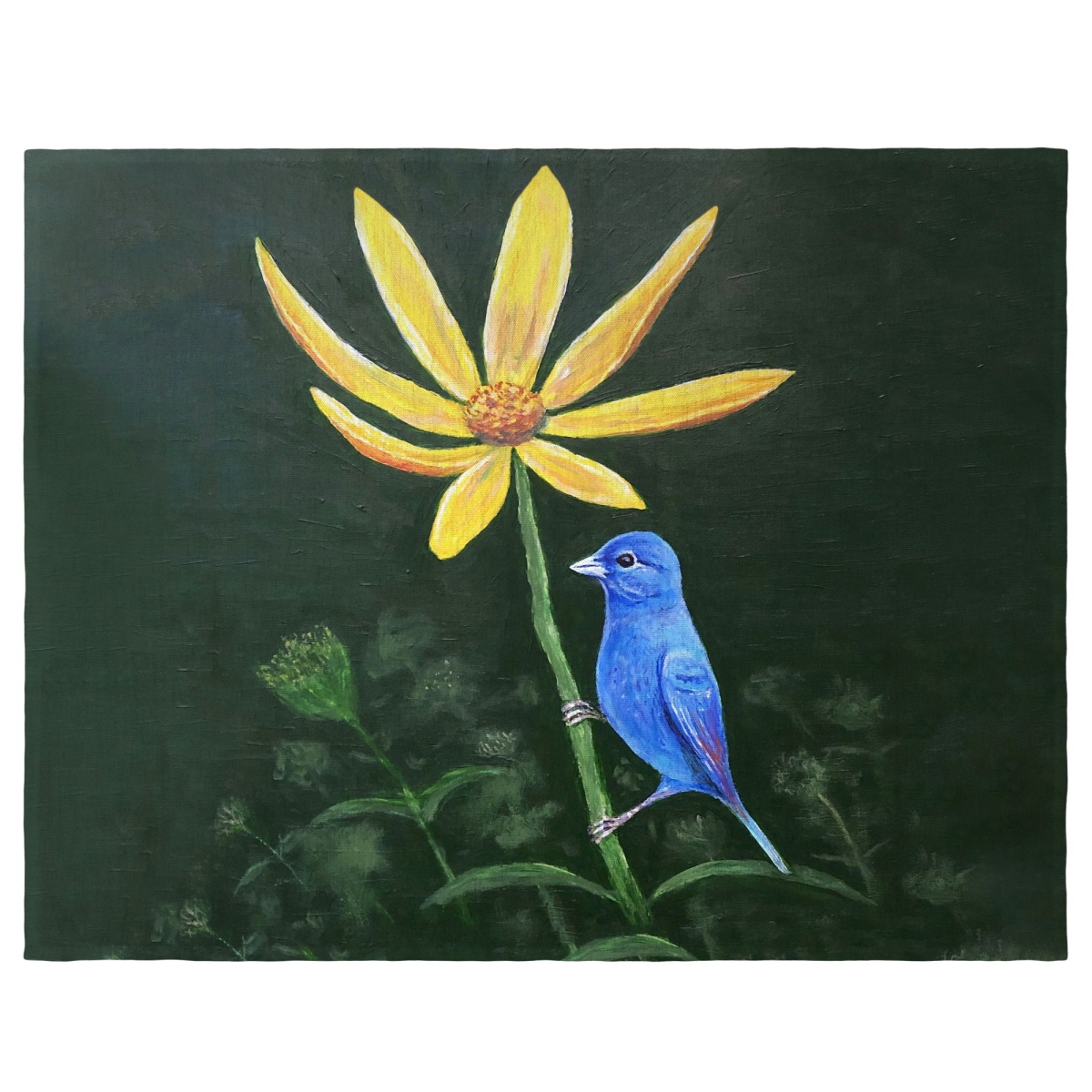 Picture of Betsy Drake PM1285 Indigo Bunting Place Mat - 14 x 18 in. - Set of 4